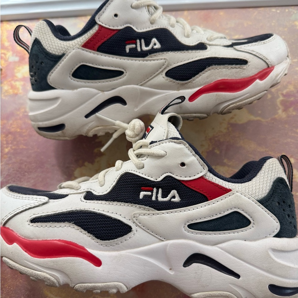 Fila White and Red Sneakers